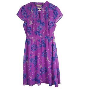 ModCloth Floral Sheer Overlay Mini Dress Womens S Purple Twee Coquette Fairycore